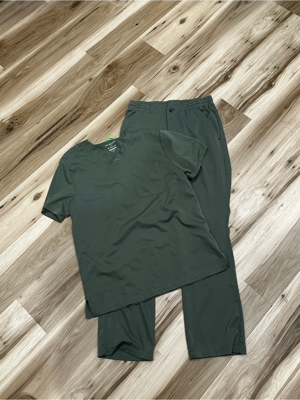 Healing Hands Men's Olive Green Scrub Set